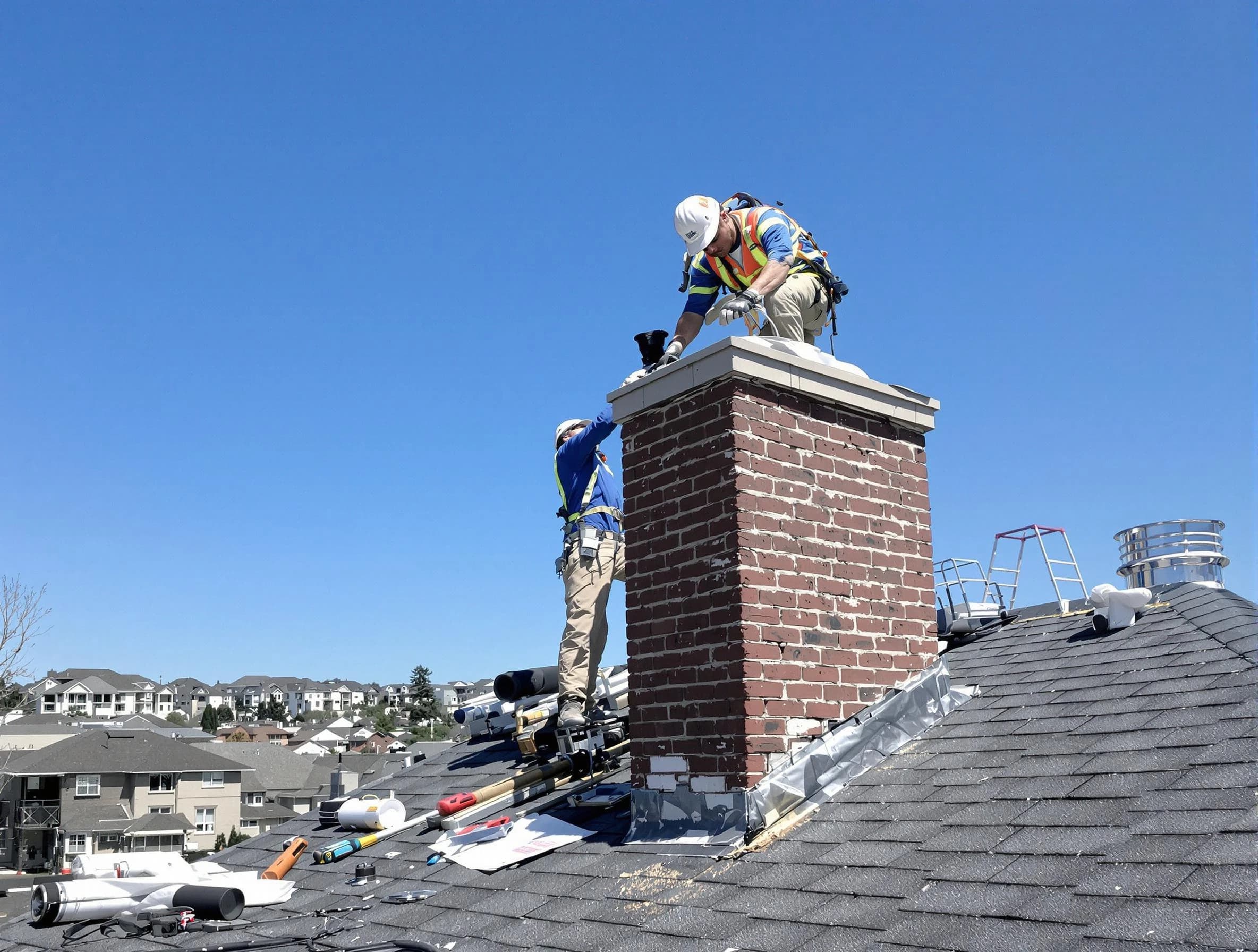 Spotsylvania Courthouse Chimney Sweep repairing a chimney crown in Spotsylvania Courthouse, VA