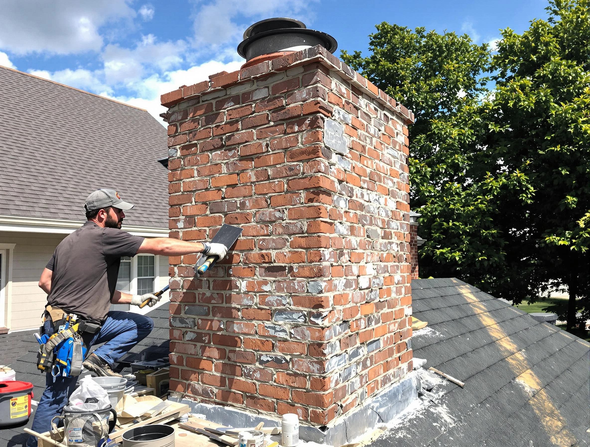 Completed chimney rebuild by Spotsylvania Courthouse Chimney Sweep in Spotsylvania Courthouse, VA