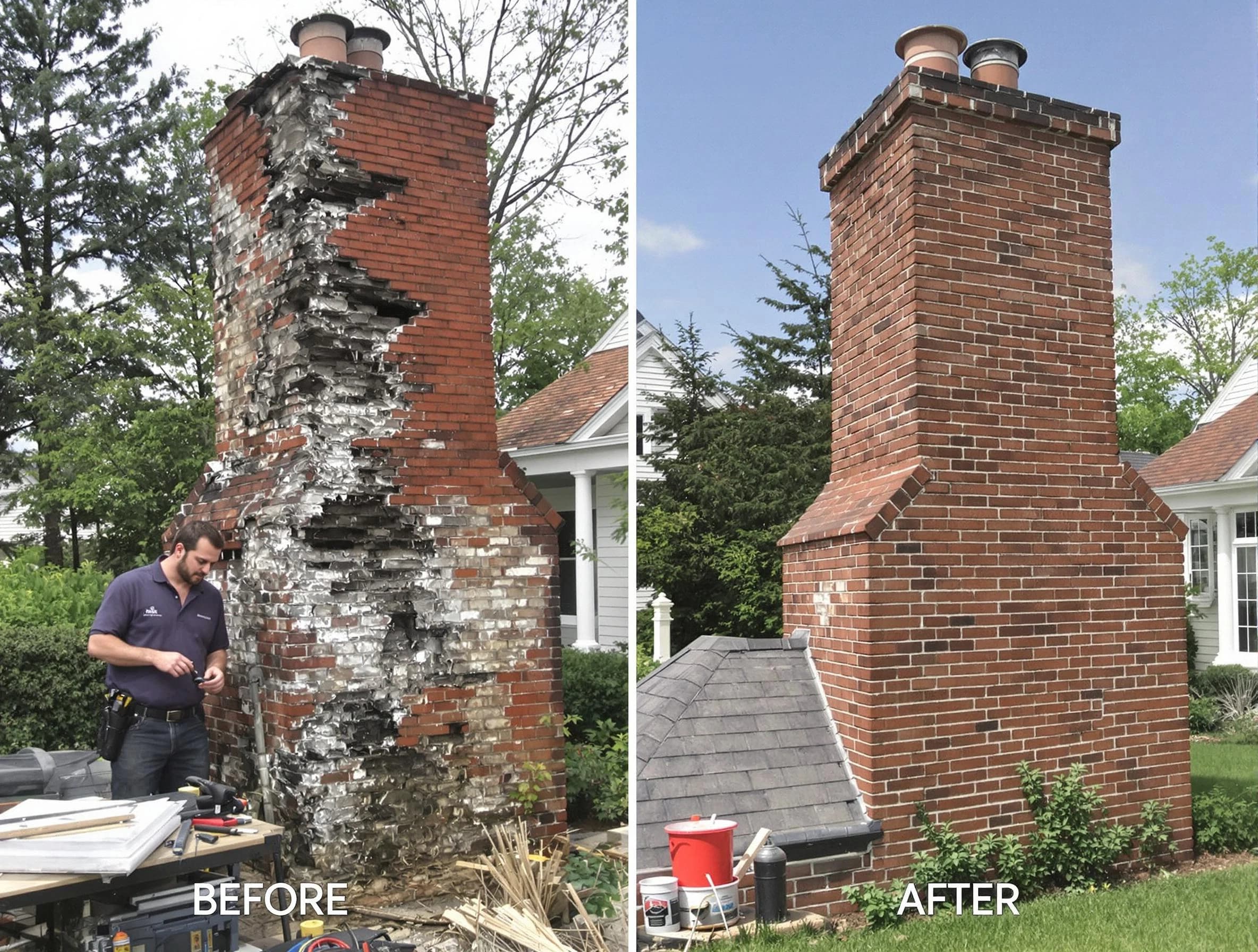 Spotsylvania Courthouse Chimney Sweep performing a full chimney restoration in Spotsylvania Courthouse, VA