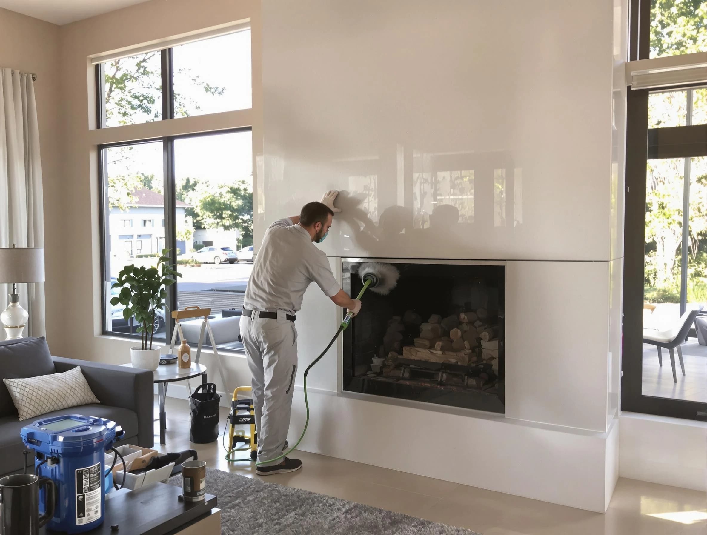 Spotsylvania Courthouse Chimney Sweep performing thorough soot removal in Spotsylvania Courthouse, VA