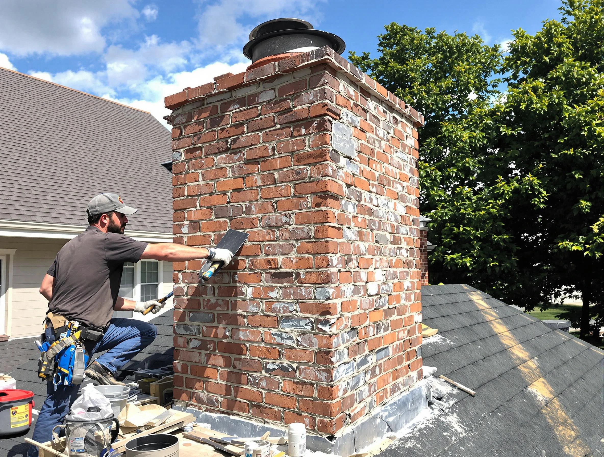 Completed chimney rebuild by Spotsylvania Courthouse Chimney Sweep in Spotsylvania Courthouse, VA